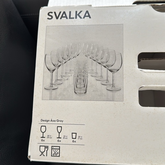 Ikea Svalka Clear Wine Glass Set 4 white 4 red - Picture 5 of 9